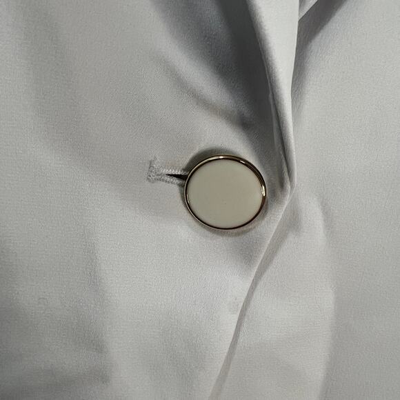 GRAVER Susan Graver LK Fusion 3/4 Sly Cutaway Hem Blazer White Size Medium - Picture 4 of 11